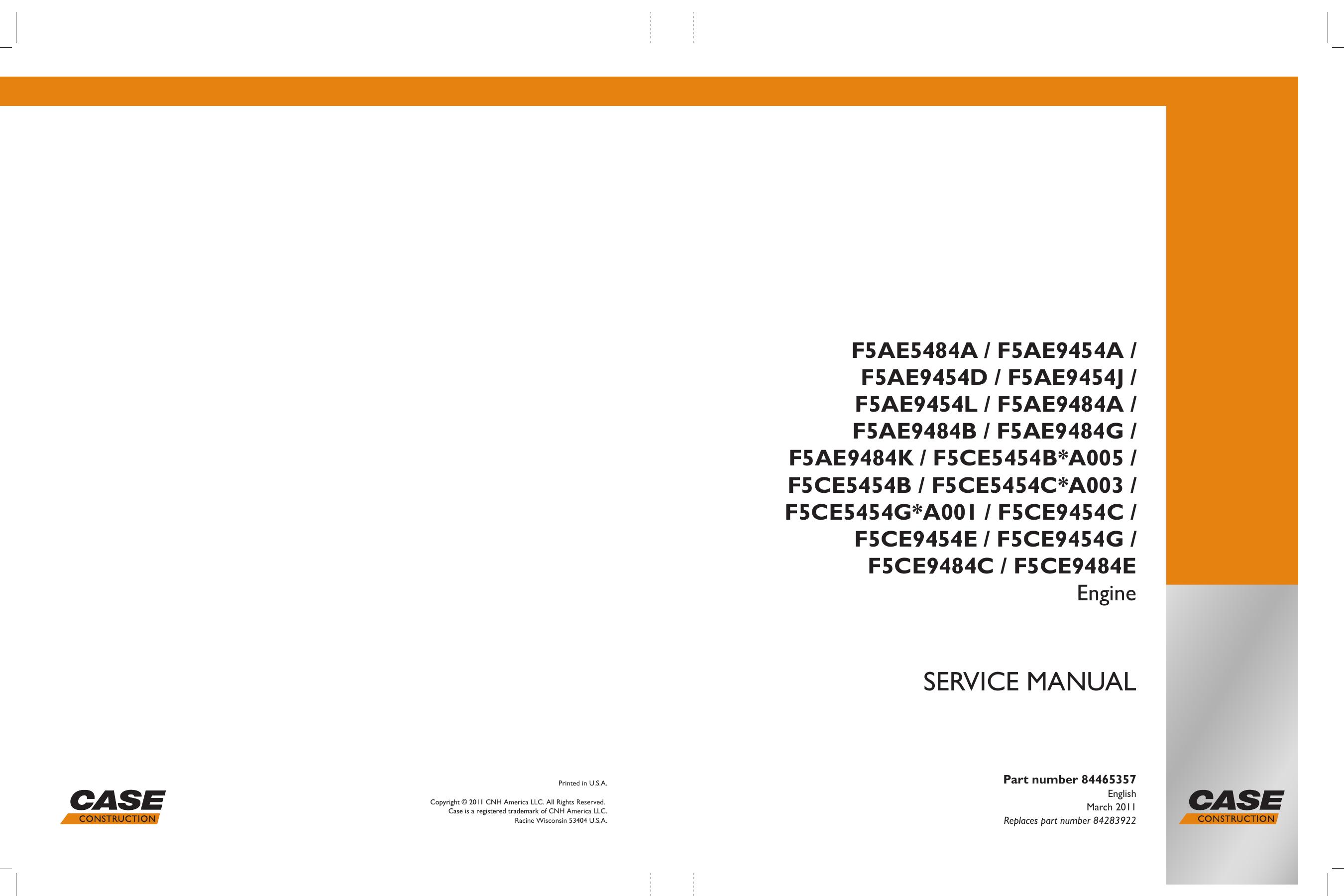 F5AE5484A,F5AE9454A,F5AE9454D,F5AE9454J,F5AE9454L,F5AE9484A, F5C TIER 3 ENGINE   Service Manual